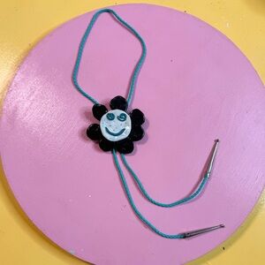 ✿ Handmade Smiley Flower Polymer Clay Bolo Tie ✿